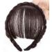 Fluffy Fake Hair Band Bangs Heat Resistant Wig - Dark Brown with Sideburns - Trendy Braid Headband Hair Extension - Buy Online on GoSupps.com