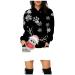 Christmas dress for women Christmas dress long -sleeved sweatshirts dress hoodie with bag top long -sleeved shirt Christmas Merry Christmas Christmas dresses narrow rock black s