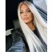 Vebonny Ombre Platinum Blonde Lace Front Wig with Brown Roots - 22 Inch Synthetic Hair Glue-Free | Shop Now! - Buy Online on GoSupps.com