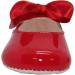 British-Made Baby Girls Red Pram Shoes with Bow Detail | Soft Sole | Size 3 UK Child - Buy Online on GoSupps.com