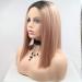 Buy Serenewewig 35.6 cm Short Bob Wig - Ombre-Rose Gold Synthetic Lace Front for Women | Pastel Pink Heating Adhesive | Perfect Bob Haircut - Buy Online on GoSupps.com
