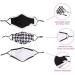 MIAMICA Fashion Cloth Face Mask - Houndstooth Black & White, Nose Wire, Double Layer, Adjustable Straps - Buy Online on GoSupps.com