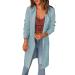 Gefomuofe Women's Long Sleeve Classic Blouses Cardigan with Buttons Long Sleeve Lightweight Cardigan Elegant Shoulder Jacket Top Casual Sweater Elegant Shoulder Jacket Top Casual Top Blue M