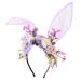 HONMEET Rabbit Ear Headband Bunny Ears Headband Adult Ears Headpiece Easter Headband Bunny Costume Accessories Cosplay Headband Flower Headband Party Headbands Bunny Headband Fabric Purple One Size Purple
