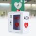 Qianmei AED cabinet AED Defibrillator wall cabinet storage cabinet made of metal steel plate with alarm and light suitable for all brands of Cardiac Science for public places 36 x 20 x 40 cm