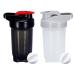 YayoNung protein Shaker bottle 300 ml leak-proof BPA free protein shaker for supplement shakes with sieve & scale fitness mixer for creamy whey protein powder shakes (black+gray (2PCs) 300ml 04-black+gray
