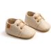 Sonsage Infant Baby Oxford Shoes | Pu Leather Lace-Up Anti-Slip Trainer | Soft Rubber Sole | 0-6 Months | Apricot - Buy Online on GoSupps.com