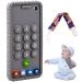 Cellphone Shape Baby Teething Toys Soft Silicone Teething Toys for Babies 0-6months 6-12months Baby Phone Toys 6 to 12 Months (Grey)