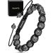 MagnetRX Magnetic Hematite Bracelet MAX Strength Magnetic Stones Beaded Magnetic Bracelets for Men and Women (Bali 8mm Bead)