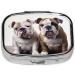 Portable Bulldog Pill Box - 2 Compartment Medicine Organizer for Travel | Unique Gift Idea | Metal Vitamin & Fish Oil Case - Buy Online on GoSupps.com