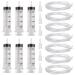 6PCS Large Syringe 200ml Big Syringe Large with Tube and Tip Adapter  Sterile and Individual Sealed Plastic Syringe for Liquid  lip Gloss  Paint  Epoxy Resin  Oil  Watering Plants  Refilling