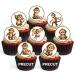 PRECUT Monkey Edible Cupcake Toppers - Cute Monkey Theme Premium Thickness SWEETENED VANILLA - wafer card disc cake decorations (Pack of 24)