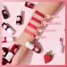 2 Colors Lip Tint Stain Set - Mini Liquid Lipstick Velvet Lip Tint Watery Lip Stain Plump Lip Gloss - Apple & Watermelon Shades - Natural Makeup for Cheek & Lip - Buy Online on GoSupps.com