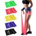 Allvodes Resistance Bands Set, 5 Pack Latex Exercise Bands with 5 Resistance Levels, Skin-Friendly Elastic Bands with Carrying Pouch for Home Workout, Strength Training, Yoga, Pilates colorful