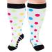 Ancrina oversize compression stockings for women & men compression socks for sports running air travel cycling 5xl-6xl white dot