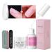 Aokitec 28 g Dipping Build Powder Nails Set with Repair Glue Nail Building Powder for Broken Cracked Spilled Weak Nails Nail care products Quick Air Dry 01 Clear Powder