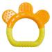 PREMYO Teething Ring for Babies Cooling - Teething Aid Made of Silicone BPA Free Soft - Relieves Teething Pain - Orange Yellow