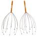 Scalp Massager Tool in Gold (2-Pack) Head Hair Scratcher Massage by LiBa. No Painful Scratches, Tangling, or Pulling Wires with Gentle Beads (Gold, 12 Wire) 12 Wire Gold