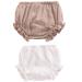 HASAKI Baby Diaper Cover - 2Pcs Toddler Newborn Baby Girls Boys Kids Linen Bloomer Underwear Shorts Set 9-12 Months Khaki+white