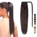 SEGO Ponytail ponytail hairpiece braid extensions hair extension clip in bangs real hair remy hair piece dark brown 20"(50cm)-95g