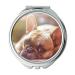 YENDOSTEEN Mirror Compact Mirror Dog Bulldog Pet Canine Lying Resting Lazy Tired Pocket Mirror portable mirror