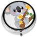 Green Leaf Koala Round Pill Box | 3 Compartment Portable Travel Organizer for Vitamins & Medicine - Buy Online on GoSupps.com
