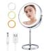 8''Rechargeable Makeup Vanity Mirror with Lights  1X/10X Magnification  Touch Sensor Dimming with 3 Colors 360 Rotation Light up Mirror Cordless