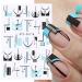 Nail Decor Spring Summer Smile Line Design Nail Art Stickers 3D Black White Geometry French(STZ-CS116) - Buy Online on GoSupps.com