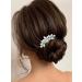 Unsutuo Crystal Bridal Hair Comb Opal Silver Hair Accessories Rhinestone Wedding Hair Pieces for Brides and Women(Silver)