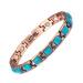 Yinox magnetic therapy arthritis copper bracelet for women effectively relieves arthritis and wrist pain lodged with Turkish turquoise combines fashion and health (3500 gauss) (e)