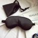 Satin Silk Sleeping Eye Mask with Double-Layer Filling and Elastic Strap - Black - Buy Online on GoSupps.com
