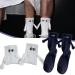 Couple Holding Hands Socks Unisex Mid-Tube Socks Funny Magnetic Suction 3D Doll Couple Socks Three-Dimensional Doll Socks One Size White2+black2