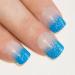 Bling Art False Nails French Manicure Blue Be My Baby 24 Full Cover Medium Tips
