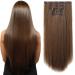 Brown Hair Extensions,HSPJHTM Clip in Hair Extensions for Women,Halloween hair extension 22" Synthetic 5PCS Long Straight Natural Thick Hair Pieces Chestnut Brown Full Head Golden Copper Straight-10