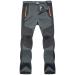 GMTTFOUR Men's Snow Ski Hiking Pants Waterproof Windproof Fleece Lined Reinforced Knees Winter Work Pants with Zipper Pocket Grey01 Large