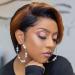 Short Pixie Cut Wig Straight Hair Short Wigs for Black Women Synthetic Ombre Gold Blonde Short Pixie Bob Wig for Daily Use (6 inch) (Ombre Blonde)
