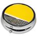 Mustard Yellow & Black Mini Round Pill Box | 3 Compartment Travel Organizer | Portable Medicine Case for Home & Office - Buy Online on GoSupps.com