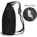 Waterproof Drawstring Gym Backpack Bag for Men & Women - Black Gym Sack Mini Travel Daypack - Buy Online on GoSupps.com