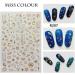 Luxury Gold Star Moon Nail Art Stickers - 6 Sheets 3D Self Adhesive Ramadan Metallic Line Decals - Exquisite Manicure Decoration - Buy Online on GoSupps.com
