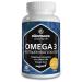 Omega 3 Vegan High Quality Seaweed Oil in High Dose - 1 Capsule per Day, 1080mg with 375mg DHA and 125mg EPA for 1 Month - Maximum Bioavailability