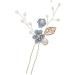 Buy XLKJ 4 Pieces Blue Flower Hair Comb Set | Bridal Jewelry Crystal Hairpins for Women and Girls - Buy Online on GoSupps.com