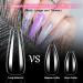 Clear Long Coffin Shaped Fake Nails - 100pcs Full Cover Acrylic Nail Tips Kit with Nail File & Cuticle Pusher - Salon Quality Artificial Nails for DIY Nail Art - Ballerina Style - Buy Online on GoSupps.com