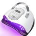 MainPi UV LED Nail Lamp 280W Professional Gel UV Light for Nails Fast Curing Nail Dryer with 66pcs Lamp Beads 4 Timers LED Lamp for Nails Home Salon Nail Art Tools (White)