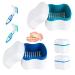 Supaway 2 pieces protes container Dental Retainer Box Doctions Case DCSCHUNGENCHE with sieve denture case case with 2 pieces of prosthesis cleaning brush for false teeth storage cleaning green + blue