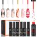 Modelones Gel Polish Nail Art Gel Liner Set-8ml, 6 Colors White Black Pink Glitter Gel Nail Polish Gel Liner Nail Art Soak Off Led Lamp Built in Thin Nail Art Brush for Nail Design Paint A-6 Colors Lovely Gel Set