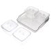 Alipis 1 Set Four Grid Fruit Plate Decor Platter Tray Food Tray Caviar Snack Holder Vegetable Biscuit Box Grey 21X21X8CM