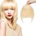 SEGO Clip in Bangs 100% Remy Human Hair Fringe One Piece Hairpiece Extension Temple Bang Natural Straight Light Blonde#613