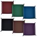 SIQUK 6 Pieces Dice Tray PU Leather Folding Dice Rolling Trays Square Holder for Dice Games, 6 Dark Colors Dark Red,dark Blue,violet,black,dark Green,coffee