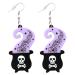 Feylie Halloween earrings trendy Halloween earrings skull earrings fashionable ear fans for women and girls unique acrylic ear jewelry gift