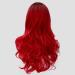 CLOCOLOR Ombre Red Long Hair Wig with Bangs - Wavy Curly Heat Resistant Synthetic Wig for Women - International Shipping Available - Buy Online on GoSupps.com